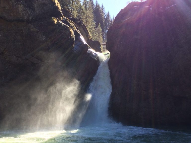 Wasserfall bei Steibis im Naturpark Nagelfluhkette – Wanderziel nahe der Ferienwohnung Neyer im Allgäu
